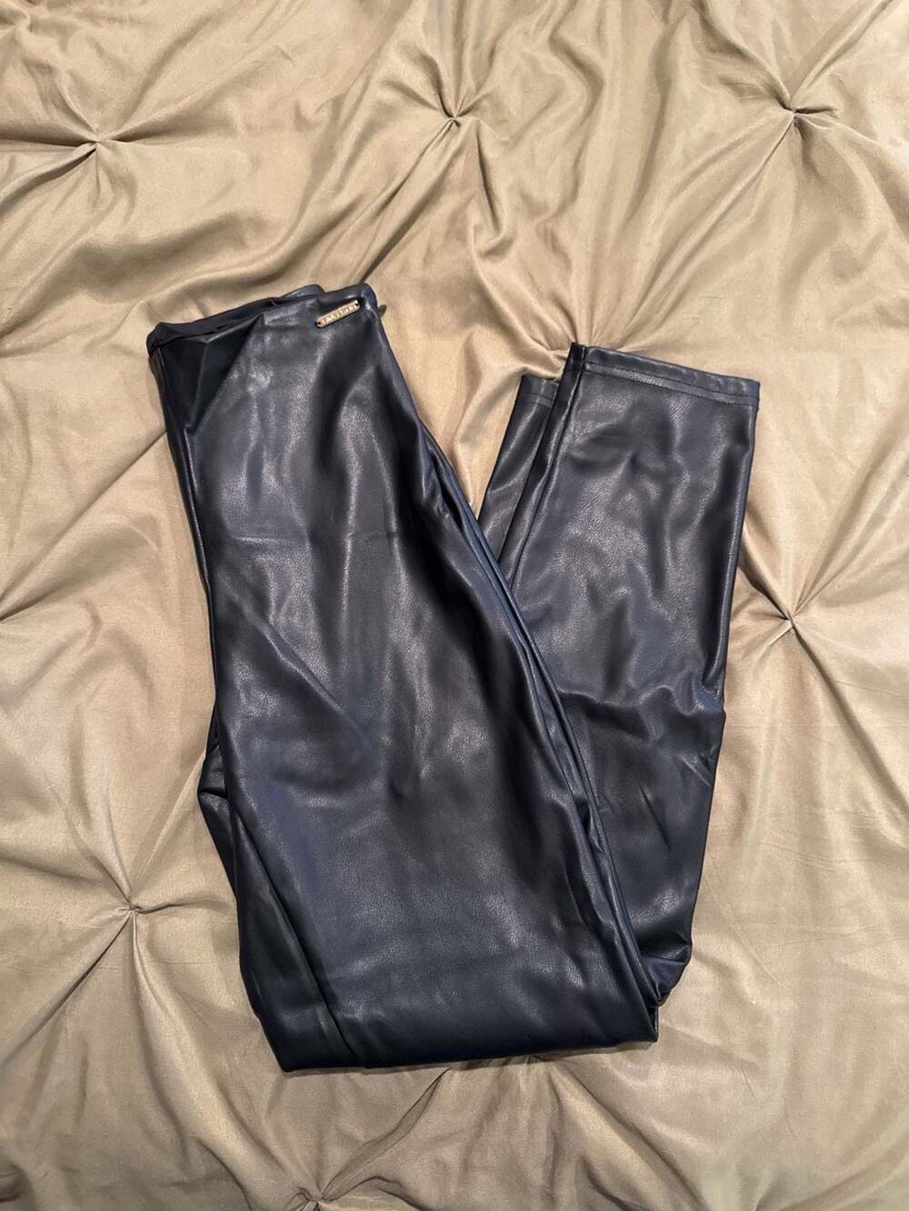 Fabletics Vegan Leather High Waisted Zip Side Leggings